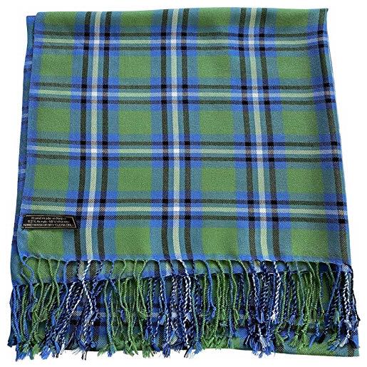CJ Apparel tartan design nepalese nappe scialle sciarpa wrap stola tiro testa wrap copertura viso pashmina nuovo, verde, taglia unica