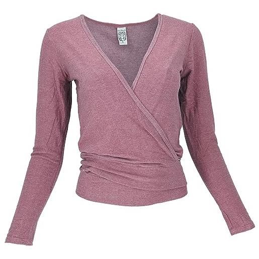 GURU SHOP maglia fasciatoio, maglione, giacca fasciatoio, maglietta da yoga, donna sintetica, rosa antico, 48