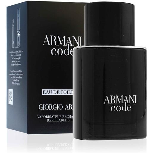 Giorgio Armani code eau de toilett da uomo 75 ml flacone ricaricabile