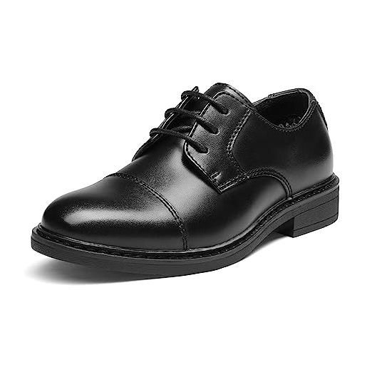 Bruno Marc scarpe stringate per ragazzi scarpe eleganti oxford classiche derby formali per ragazzo sposalizio partito nero sbox211k taglia 35eu/3us
