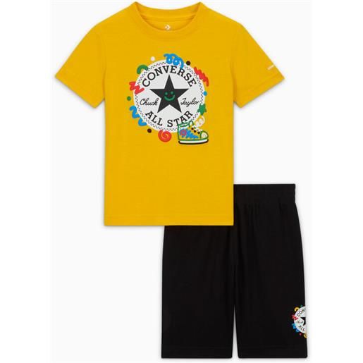 Converse squiggle patch t-shirt & shorts set