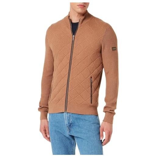 bugatti 7600-45523 maglione cardigan, cognac-70, s uomo