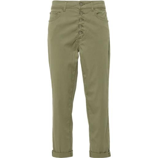 DONDUP pantaloni koons crop - verde