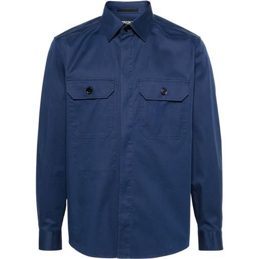 Zegna camicia con taschino - blu