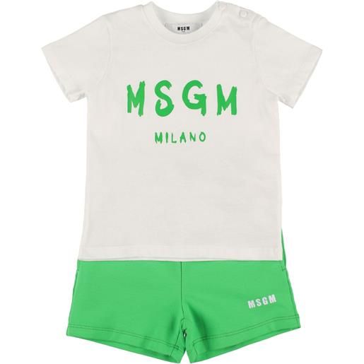 MSGM t-shirt in jersey di cotone e shorts in felpa