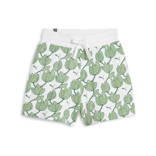 PUMA ess+ blossom 5 aop shorts tr - pantaloncini in maglia adulti unisex, archive green, 679352