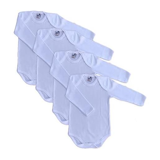 ZZZ ZZZ PETITE ABEILLE made in italy-4 body per neonato con manica lunga in caldo cotone(bianco o fantasia) (62)