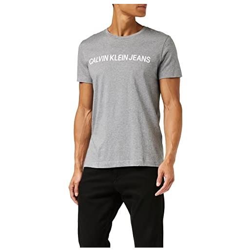 Calvin Klein Jeans core institutional logo slim tee maglietta, grey heather, l uomo