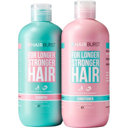 hairburst for longer stronger hair set 2x350 ml cofanetti per capelli, shampoo rinforzante, balsamo rinforzante capelli