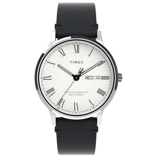 Timex orologio analogico al quarzo da uomo con cinturino in pelle tw2w15000