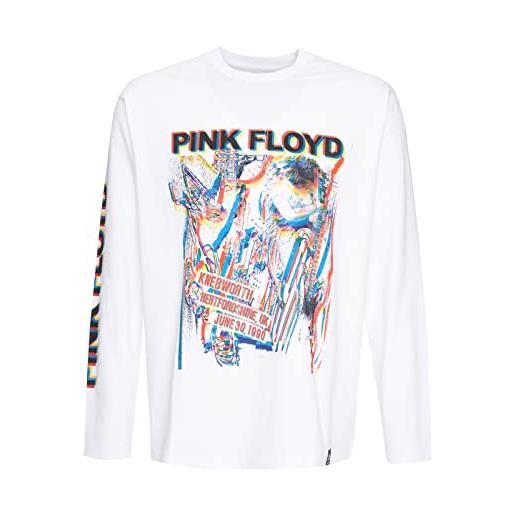 Recovered m-t-shirt bianca con stampa astratta dei pink floyd unisex-adulto
