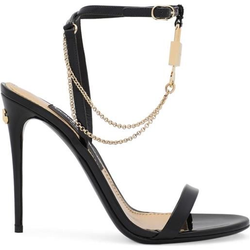 Dolce & Gabbana sandali in pelle con catena 105mm - nero