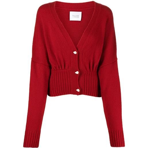 Galvan London cardigan con orlo a coste - rosso