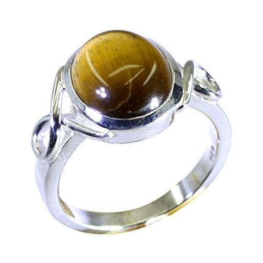 Gemsonclick anello occhio di tigre real gioielli in argento sterling stile ovale reale