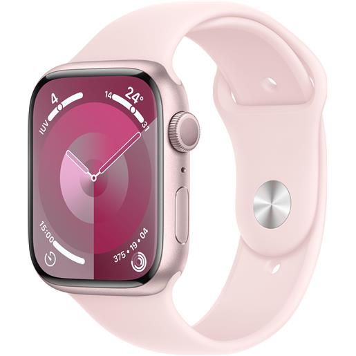 APPLE smartwatch apple watch series 9 gps cassa 45mm in alluminio rosa con cinturino sport s/m rosa confetto