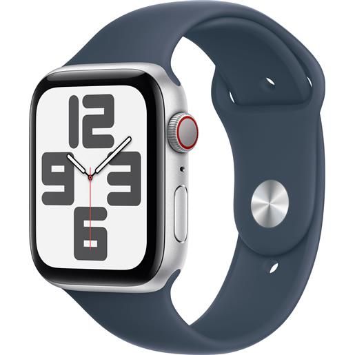 APPLE smartwatch apple watch se gps + cellular cassa 44mm in alluminio argento con cinturino sport s/m blu tempesta