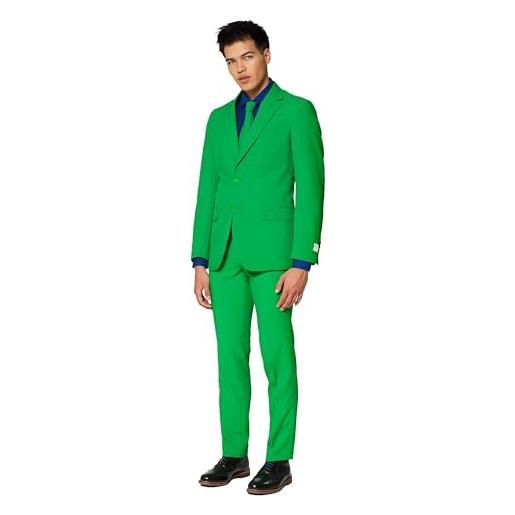 OppoSuits tinta unita per feste da uomo-evergreen completo: include pantaloni, giacca e cravatta, 48