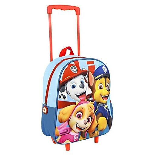 Cerdá mochila carro infantil 3d peluche paw patrol, zaino trolley unisex-bambini, multicolore, 26.0 x 31.0 x 10.0 cm