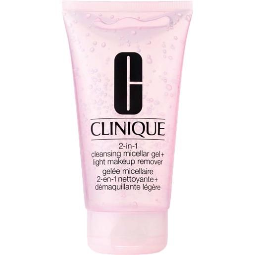 Clinique 2in1 cleansing micellar gel+light makeup remover 150ml
