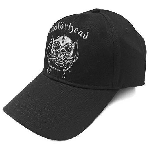 Motorhead cappellino da baseball band logo warpig sonic argento ufficiale nero size one size