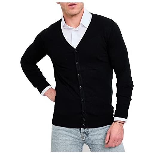 Subliminal Mode - gilet cardigan uomo manica lunga maglia leggera ideale su camicia con bottone bx888, 806 grigio chiaro, s