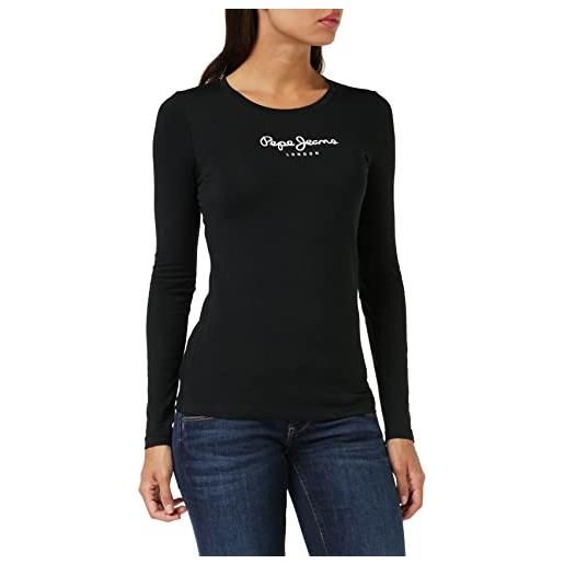 Pepe Jeans new virginia ls, maglia donna, nero (black 999), xs