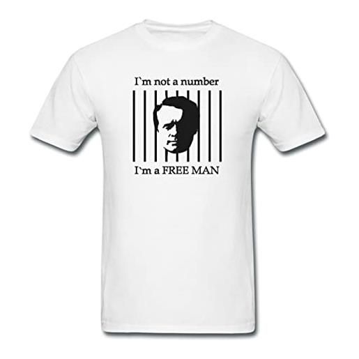 HAODI cult serie tv the prisoner number 6 i`m a free man t-shirt da uomo gift28198, colore 20. , xxl