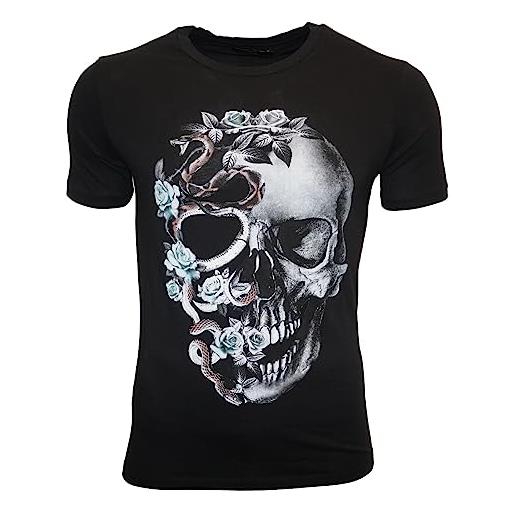Religion clothing skull of snake - maglietta da uomo, nero, xxl