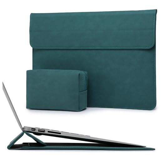 HYZUO 15 pollici custodie per pc portatile borsa con funzione stand compatibile con mac. Book air 15 m2 a2941 2024 2023, mac. Book pro 15 a1990 a1707 2019-2016, 15 surface laptop 5/4/3, verde scuro