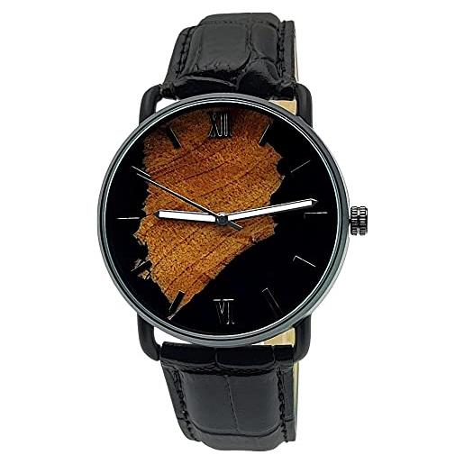 Holzwerk Germany® orologio da uomo, in resina epossidica, ecologico, naturale, orologio da polso, analogico, classico, al quarzo, nero, marrone, con quadrante in resina epossidica, nero