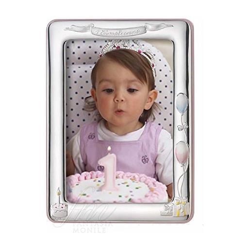 ACCA cornice portafoto bimba primo compleanno rosa argento dimensione 12x17 acca 18lm. 5