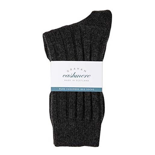 Graham Cashmere - calzini da letto da uomo, in puro cashmere, realizzati in scozia, in confezione regalo, colore: blu navy