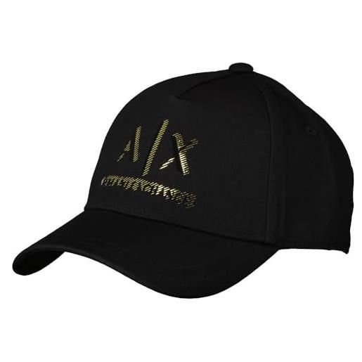 Armani Exchange uomo cappellino con logo, nero, one size