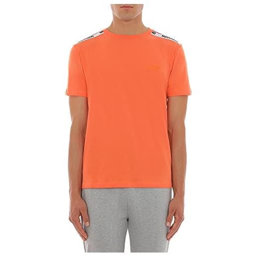 Moschino t-shirt uomo nero t-shirt casual con fasce logate alle spalle s