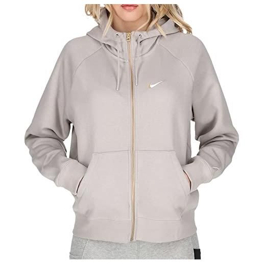 Nike w nsw fz hoodie bb flc prnt l grigio 033