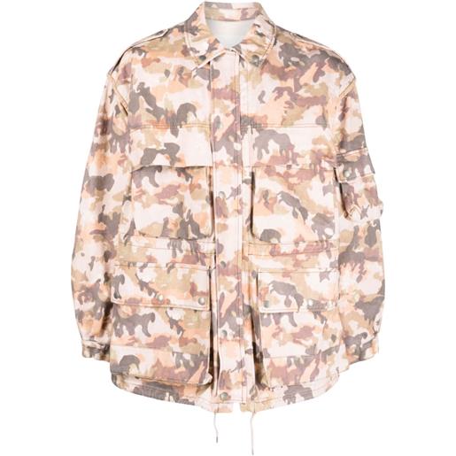 MARANT giacca elias camouflage - toni neutri