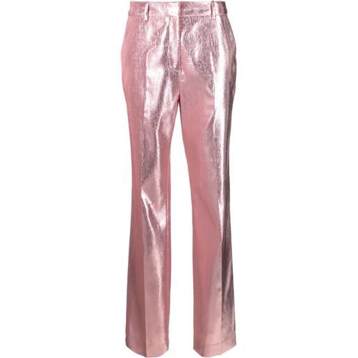 Rabanne pantaloni sartoriali metallizzati - rosa