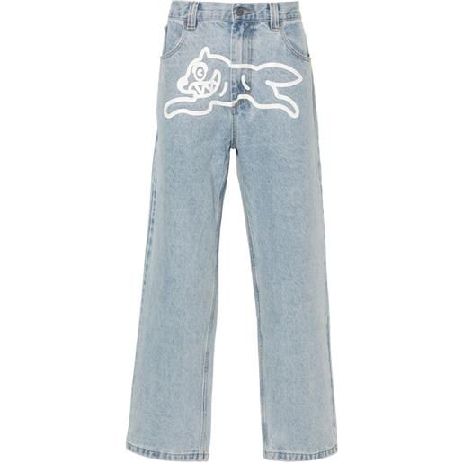 ICECREAM jeans con stampa running-dog - blu