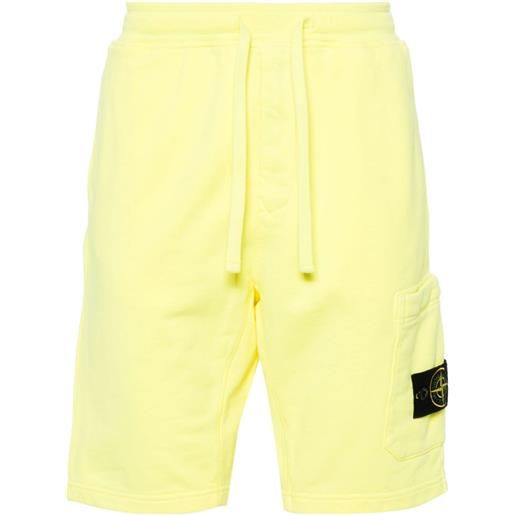 Stone Island shorts sportivi con applicazione compass - giallo