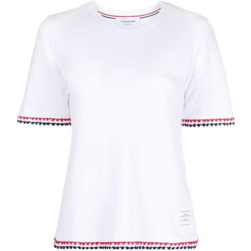 Thom Browne t-shirt con banda rwb - bianco