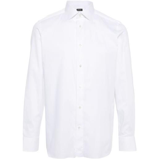 Zegna camicia con collo ampio - bianco