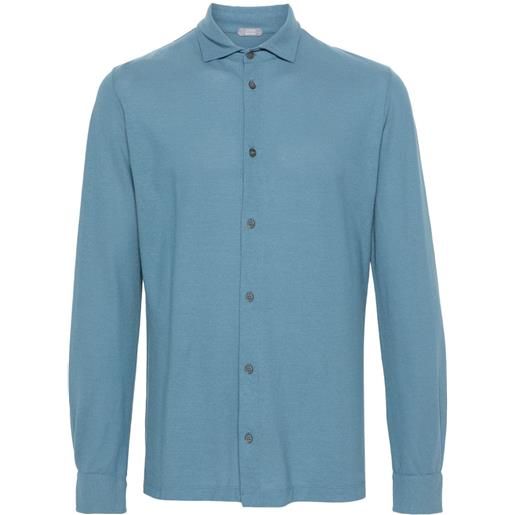 Zanone camicia con colletto ampio - blu