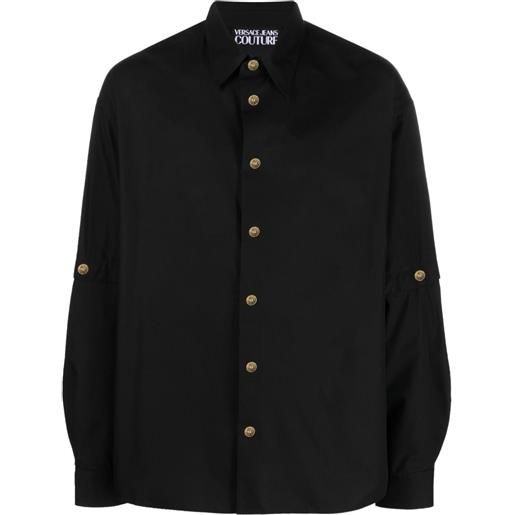 Versace Jeans Couture camicia con bottoni goffrati - nero