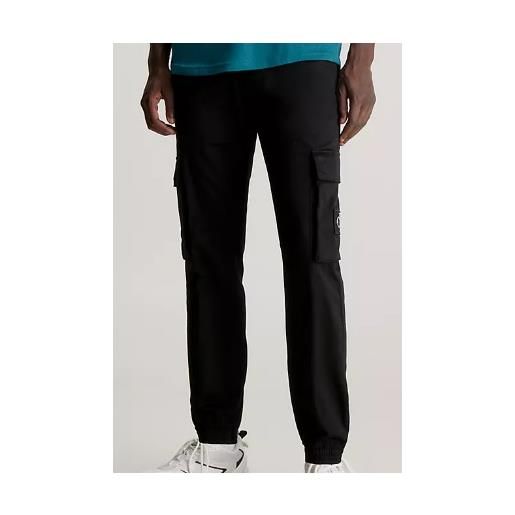 Calvin Klein Jeans skinny washed cargo pantalone tela tasconi nero uomo