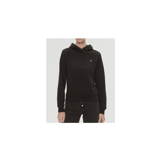 Calvin Klein Jeans ck embro badge regular hoodie felpa capp garzata nera donna