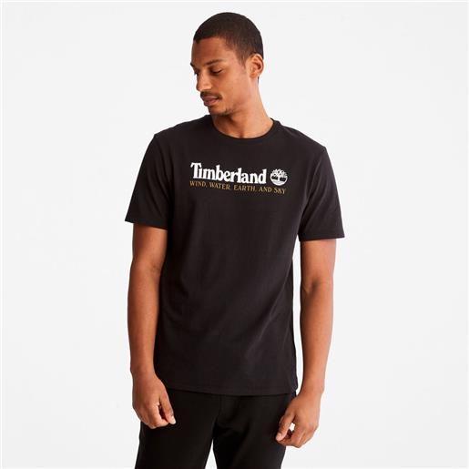 Timberland t-shirt wind, water, earth and sky da uomo in colore nero colore nero