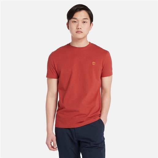 Timberland t-shirt girocollo dunstan river da uomo in rosso rosso
