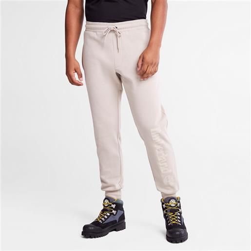 Timberland pantaloni della tuta con logo da uomo in grigio grigio