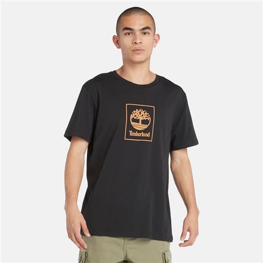 Timberland t-shirt stack logo da uomo in colore nero colore nero