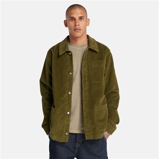 Timberland giacca in velluto a coste chore kempshire da uomo in verde verde